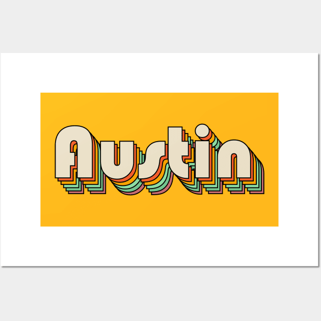 Retro Austin Wall Art by HuskyClothing